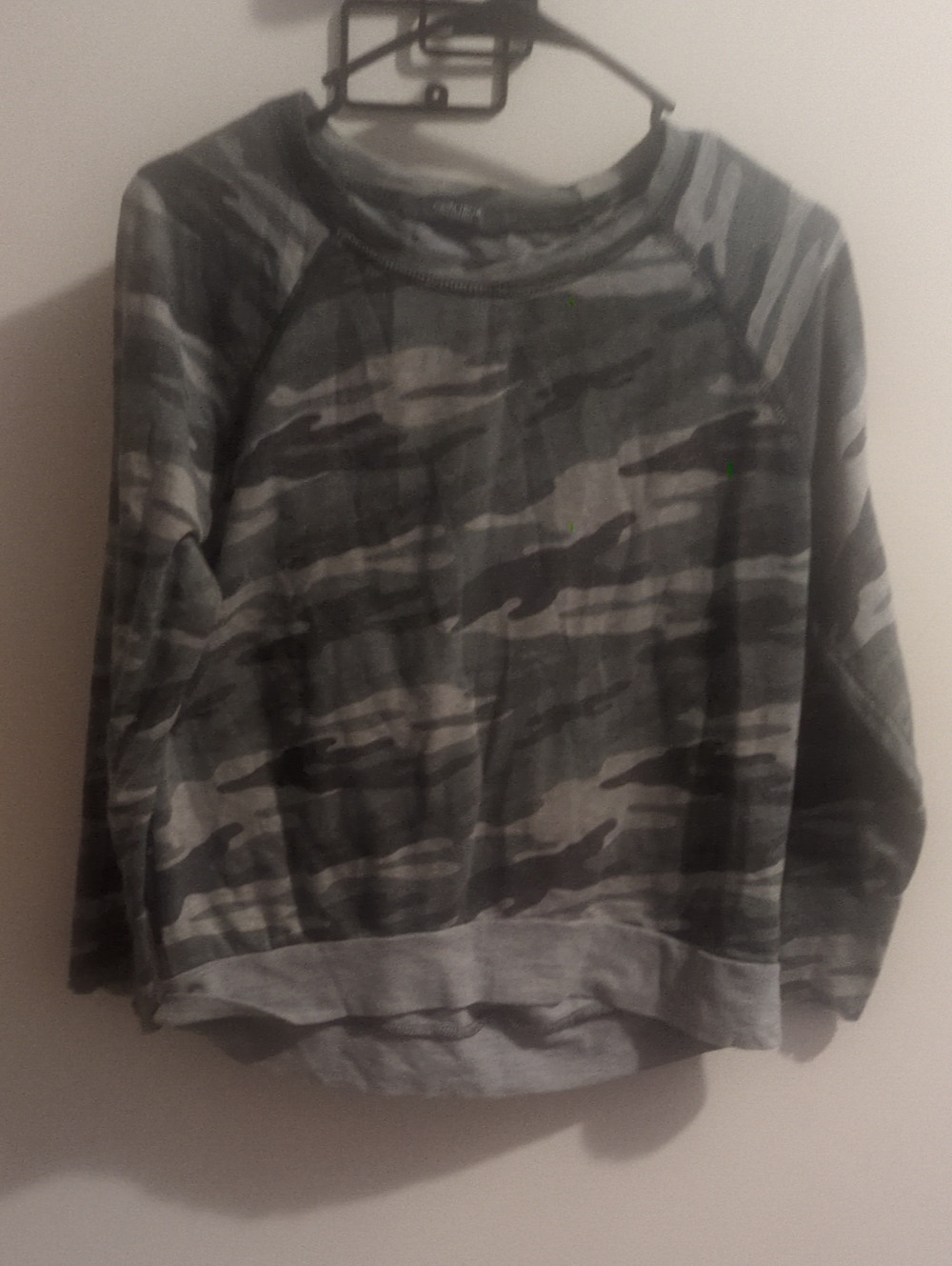 Camo Long Sleeve Pullover Sweatshirt - Gray